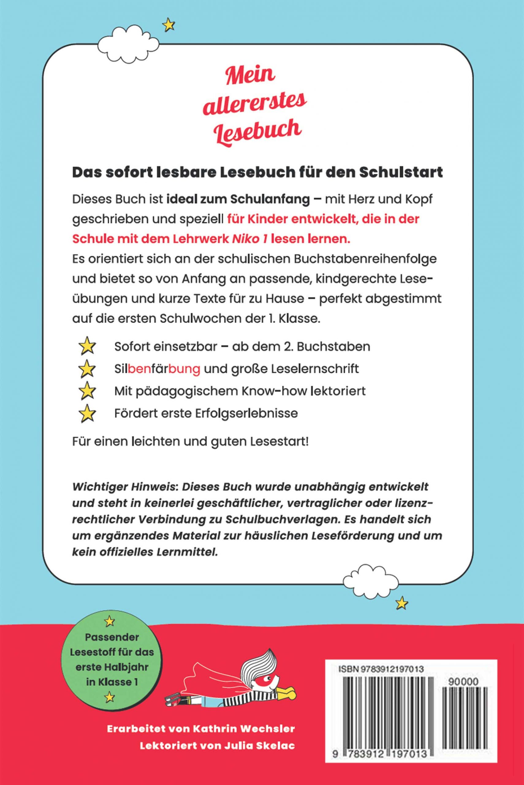 Cover-Rückseite von "Mein allererstes Lesebuch" Teil 1 zum Lehrwerk Niko