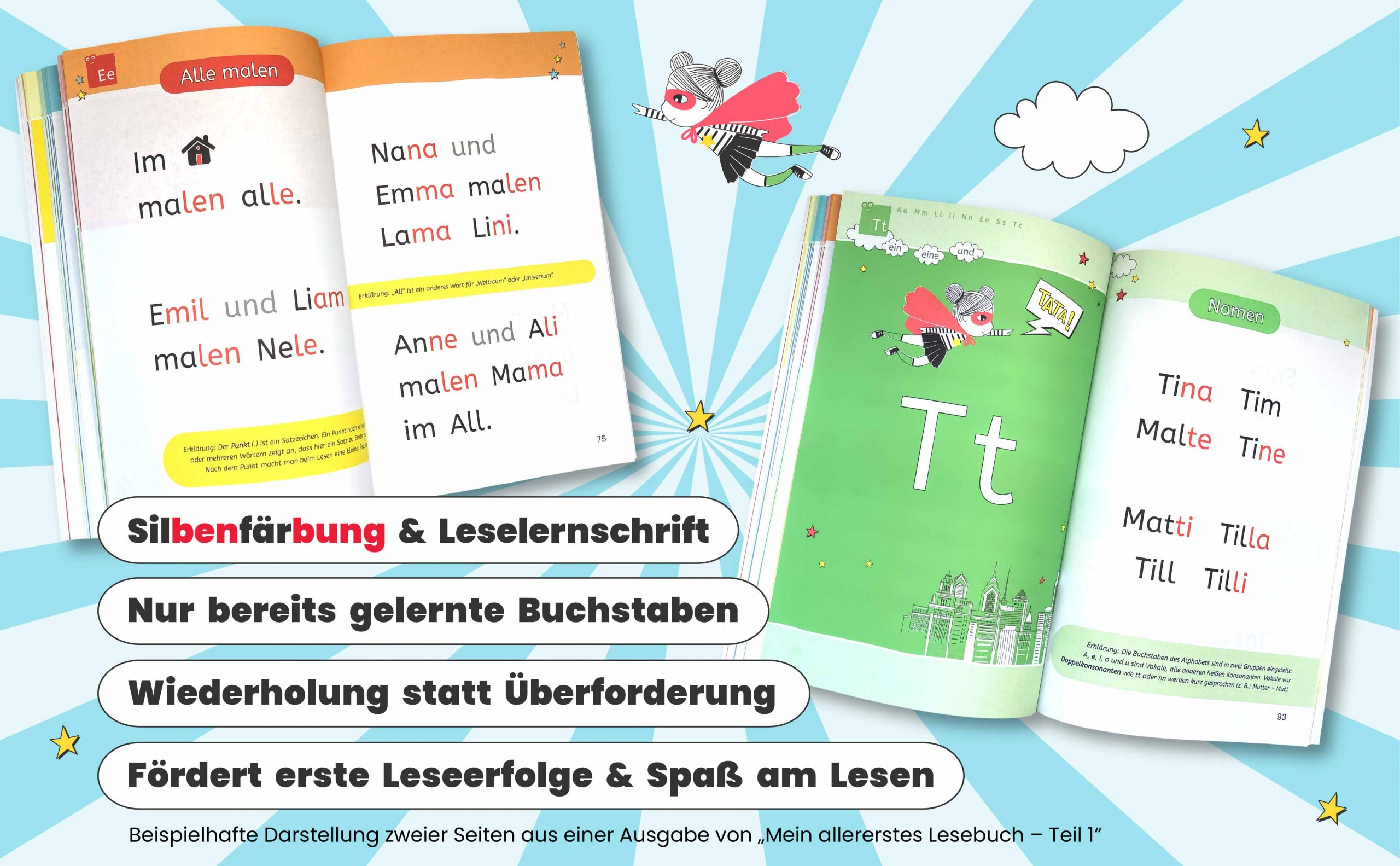 "Mein allererstes Lesebuch" ist innovativ & flexibel, denn es enthält alle Texte als digitale Lesekarten. So kann man überall und jederzeit am Smartphone lesen üben.<br>Mein allererstes Lesebuch – Mit digitalen Lesekarten zum Download!